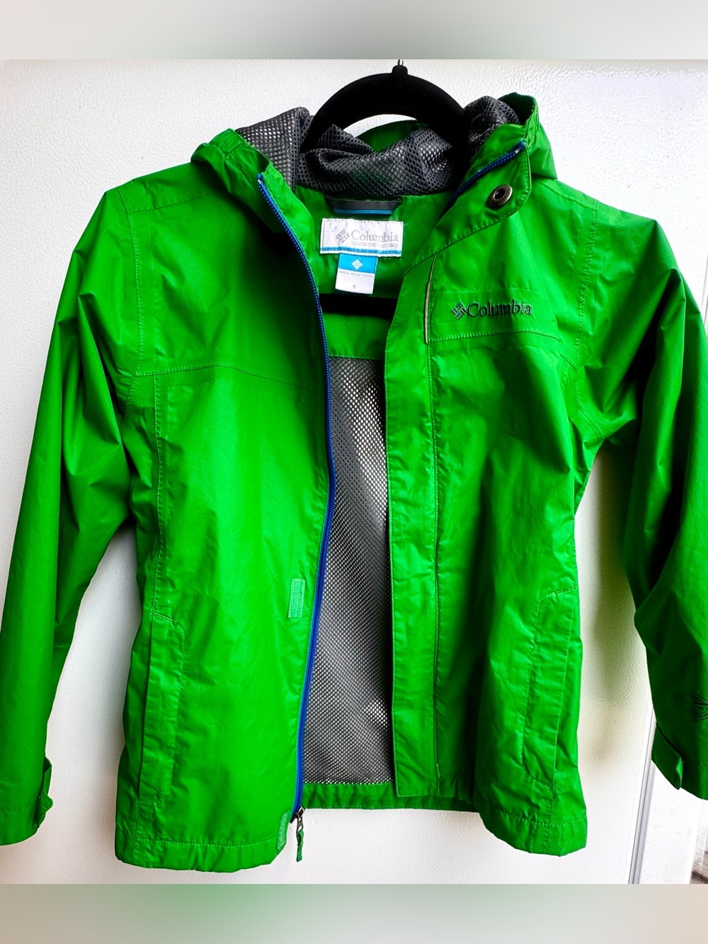 Columbia Bright Green Kids Rain Jacket